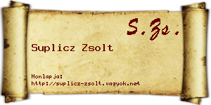 Suplicz Zsolt névjegykártya
